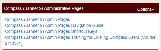 Compass (Banner 9) Administrative Pages Channel